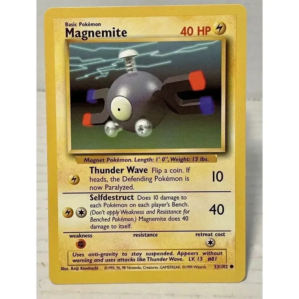 1999 Pokémon Unlimited Magnemite #53/102 LP